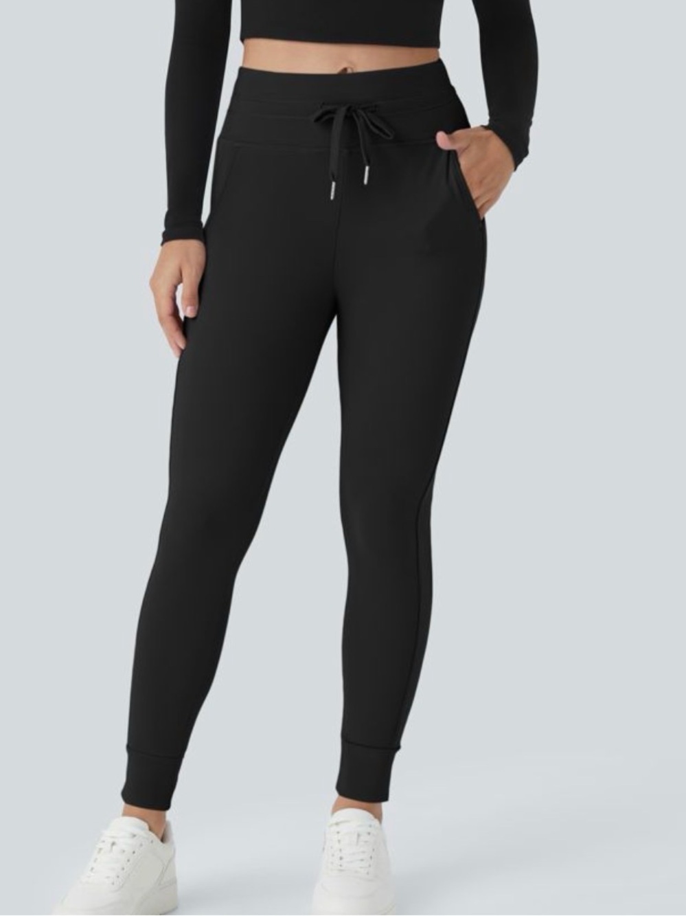 Halara SoftlyZero High Waist Joggers Black Size XS Petite Style 02434538 NEW